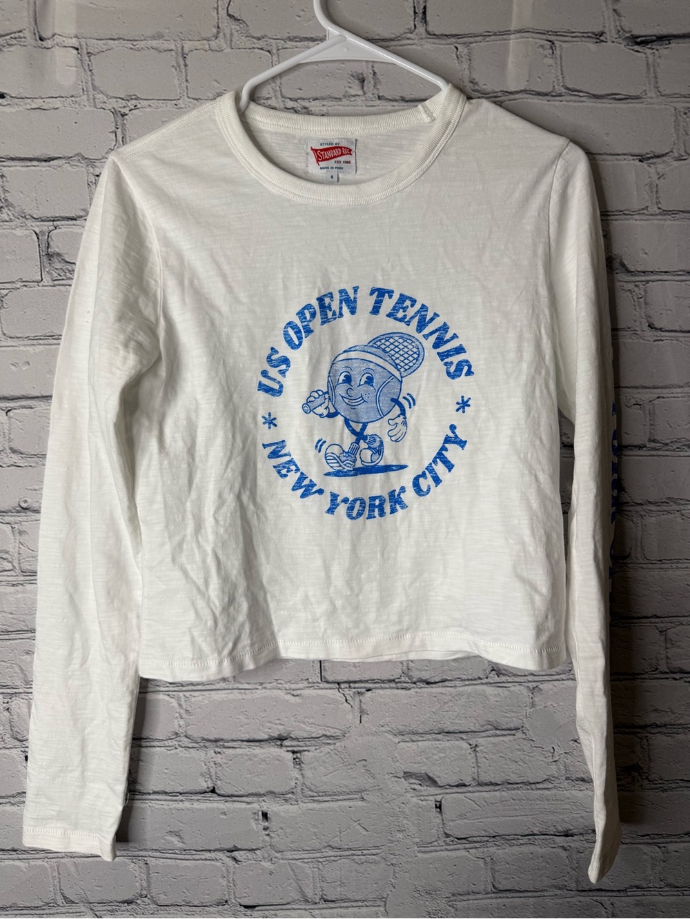 Standard rec US Open Tennis White & Blue Long Sleeve tee small